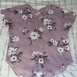 Purple Floral Blouse | Size L